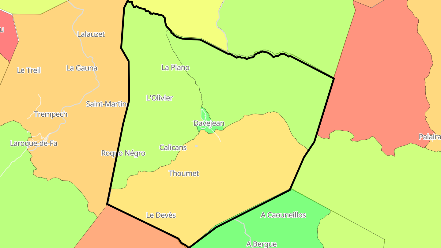 Carte des prix de l'immobilier Davejean