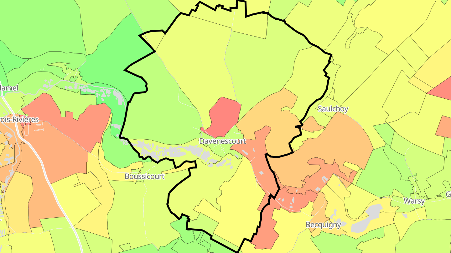 Carte des prix de l'immobilier Davenescourt