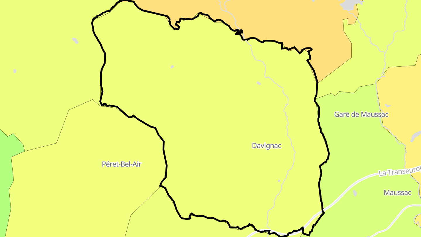 Carte des prix de l'immobilier Davignac