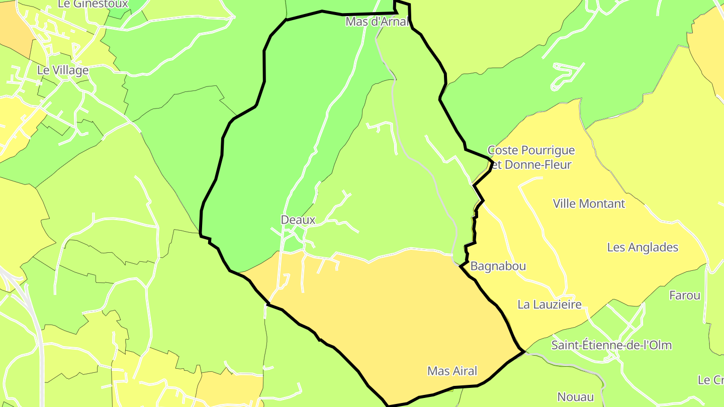 Carte des prix de l'immobilier Deaux