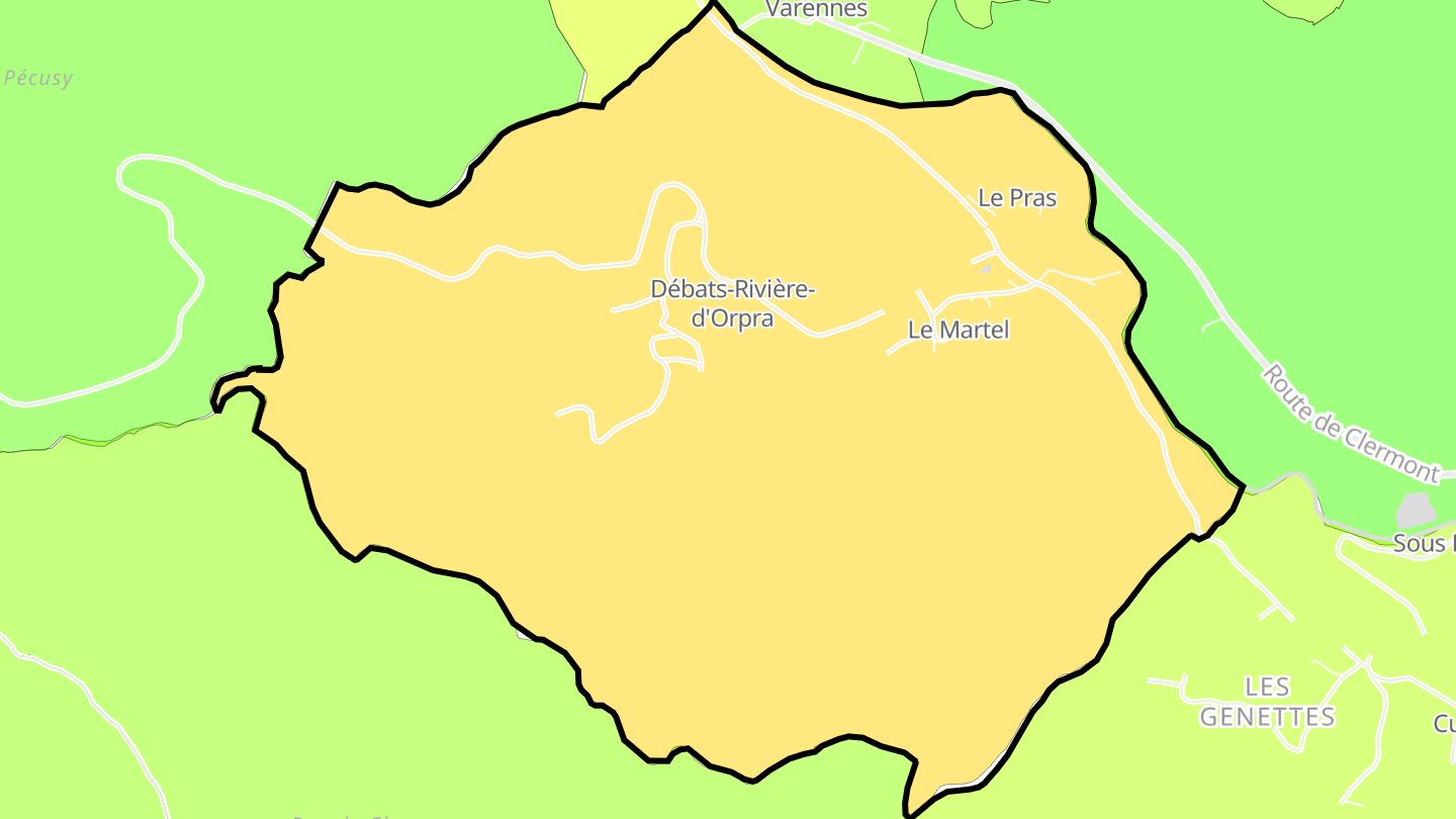 Carte des prix de l'immobilier Débats-Rivière-d'Orpra