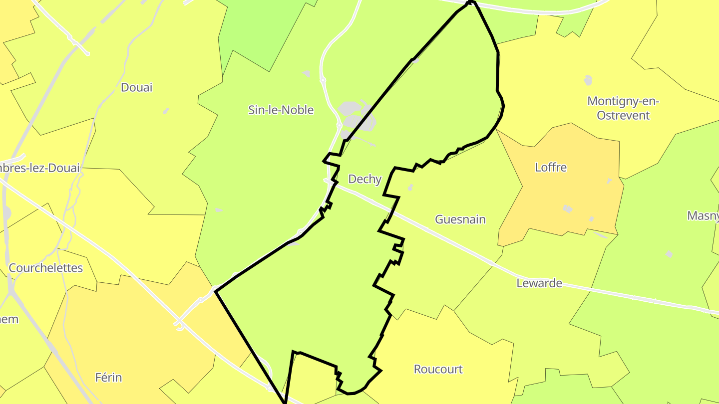 Carte des prix de l'immobilier Dechy
