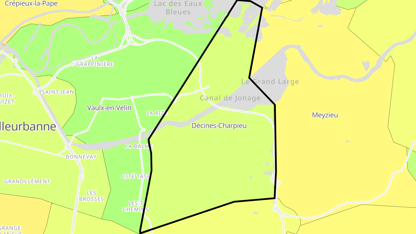 Carte des prix de l'immobilier Décines-Charpieu