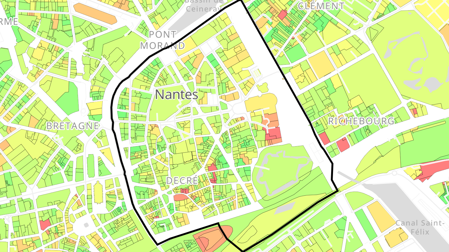 Carte des prix de l'immobilier Decré - Cathédrale