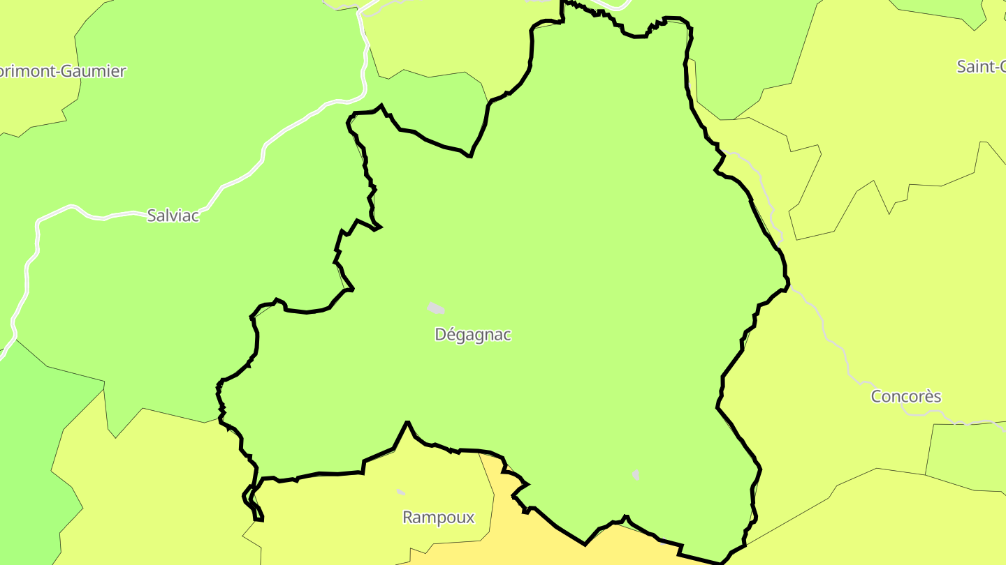 Carte des prix de l'immobilier Dégagnac
