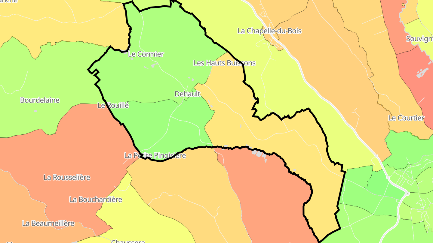Carte des prix de l'immobilier Dehault