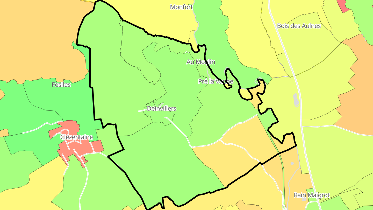 Carte des prix de l'immobilier Deinvillers