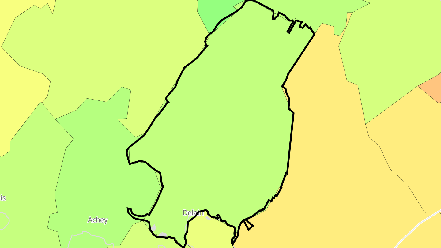 Carte des prix de l'immobilier Delain