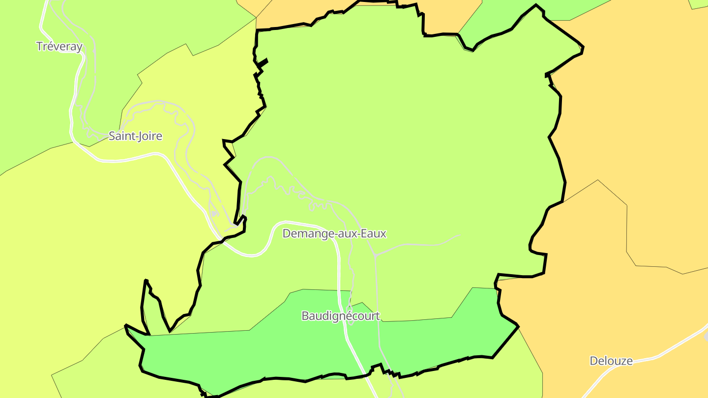 Carte des prix de l'immobilier Demange-Baudignécourt