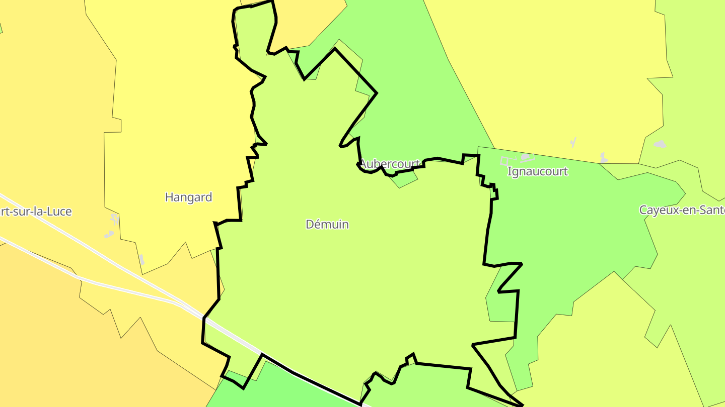 Carte des prix de l'immobilier Démuin