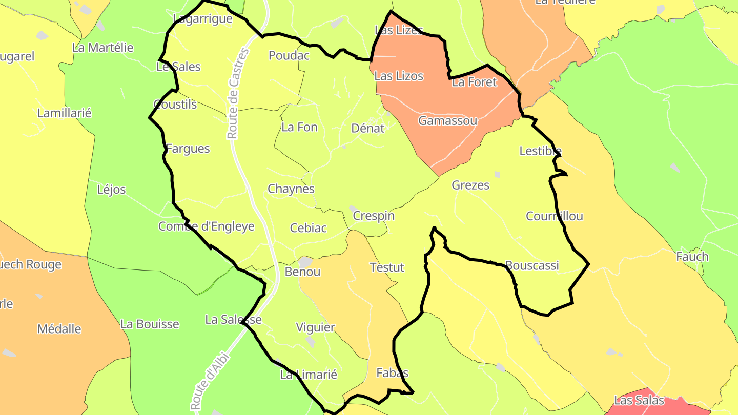 Carte des prix de l'immobilier Dénat