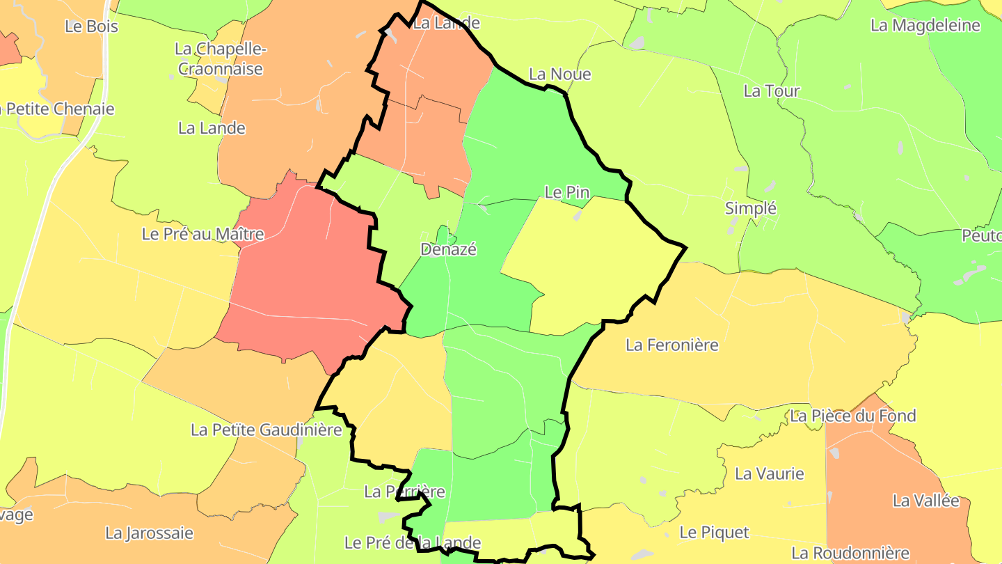 Carte des prix de l'immobilier Denazé