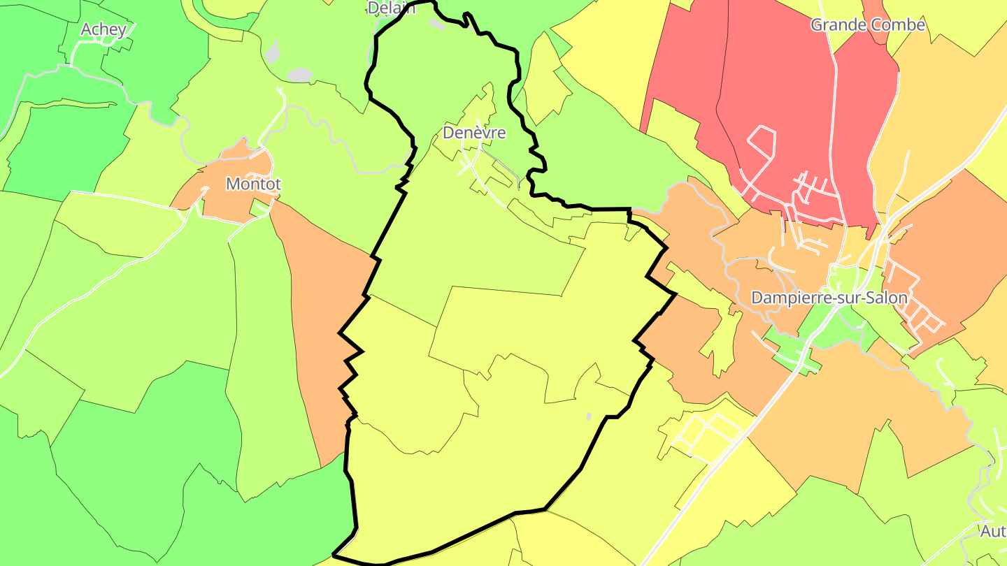 Carte des prix de l'immobilier Denèvre