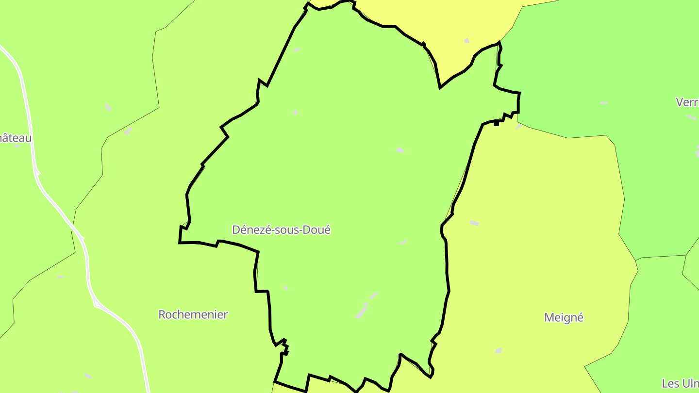 Carte des prix de l'immobilier Dénezé-sous-Doué
