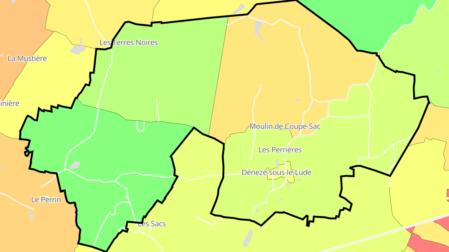 Carte des prix de l'immobilier Dénezé-sous-le-Lude