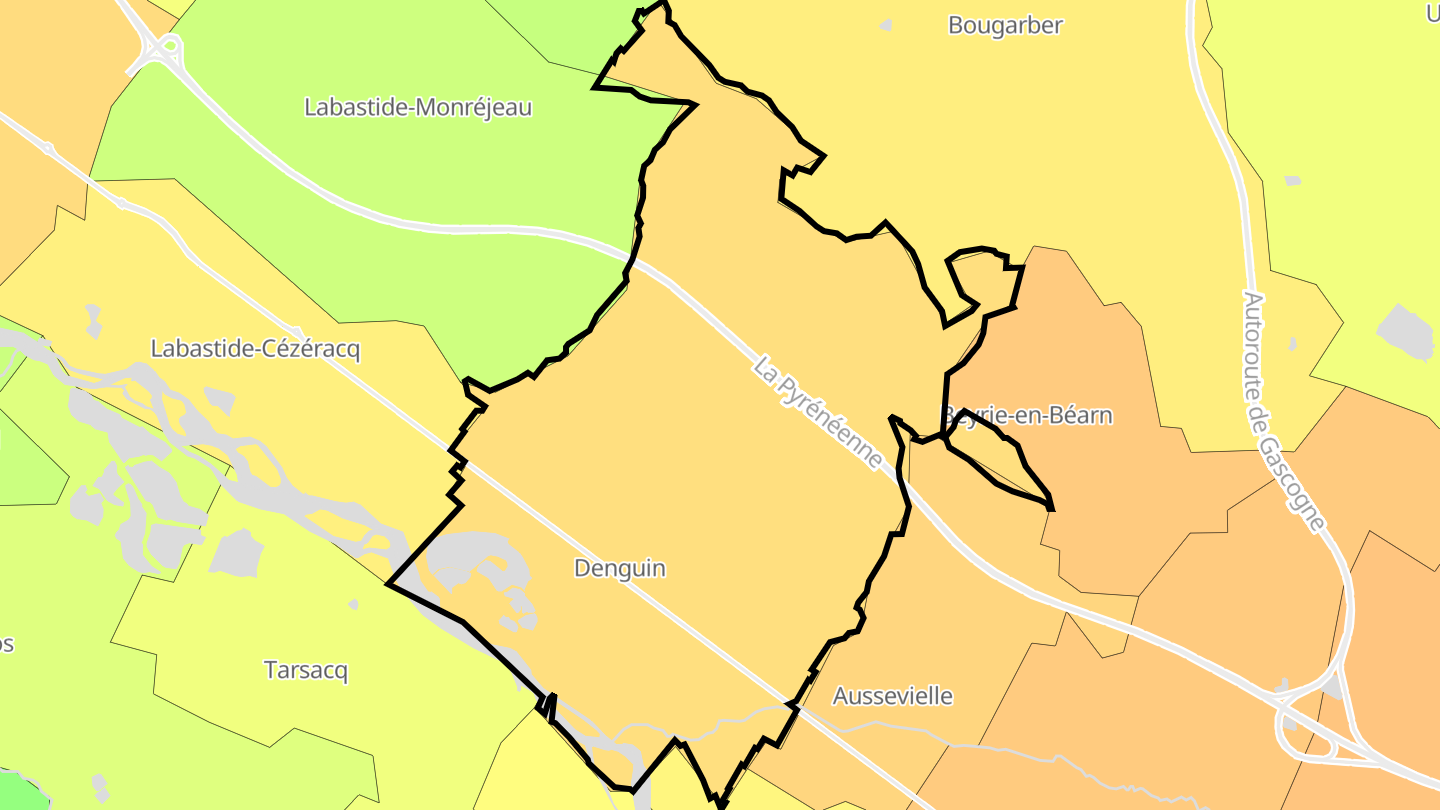 Carte des prix de l'immobilier Denguin