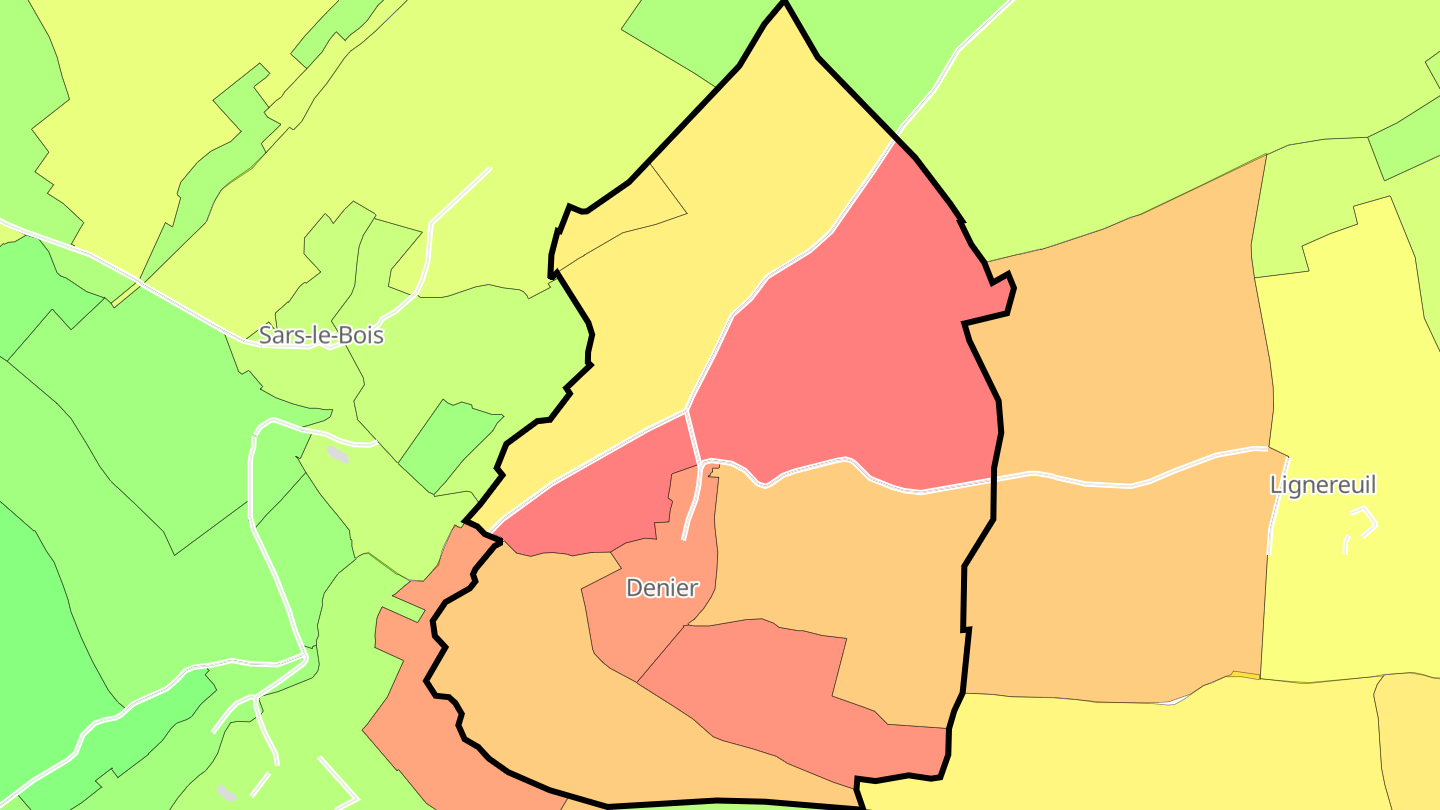 Carte des prix de l'immobilier Denier