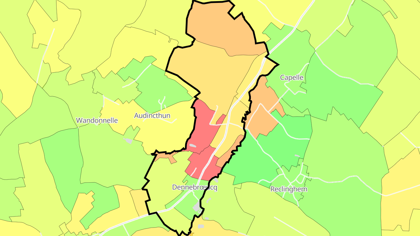 Carte des prix de l'immobilier Dennebrœucq