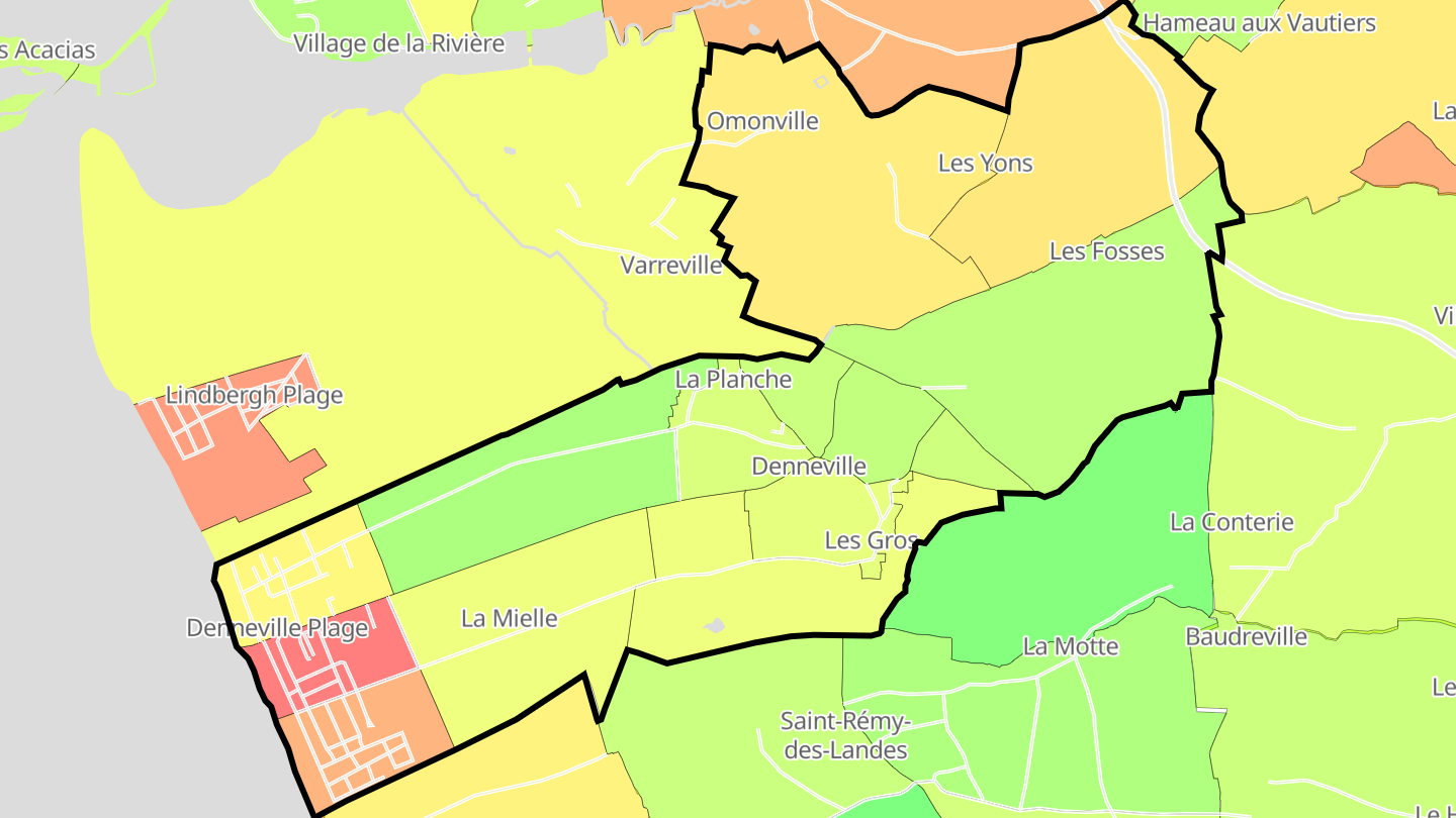 Carte des prix de l'immobilier Denneville