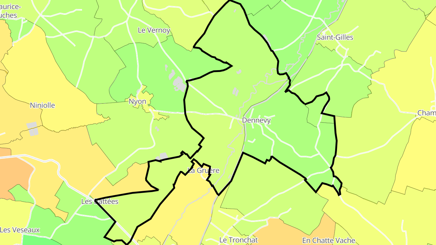 Carte des prix de l'immobilier Dennevy