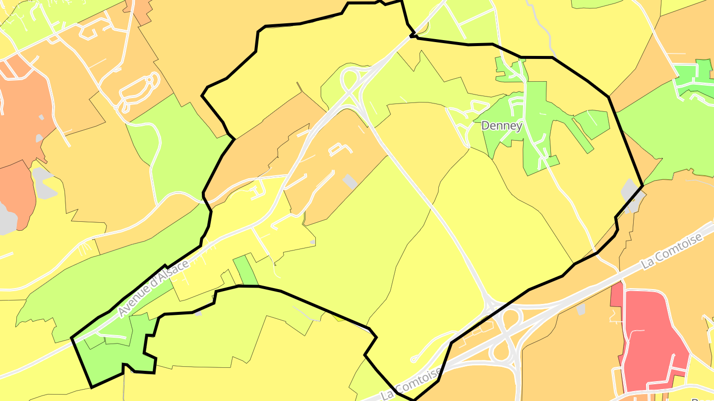 Carte des prix de l'immobilier Denney