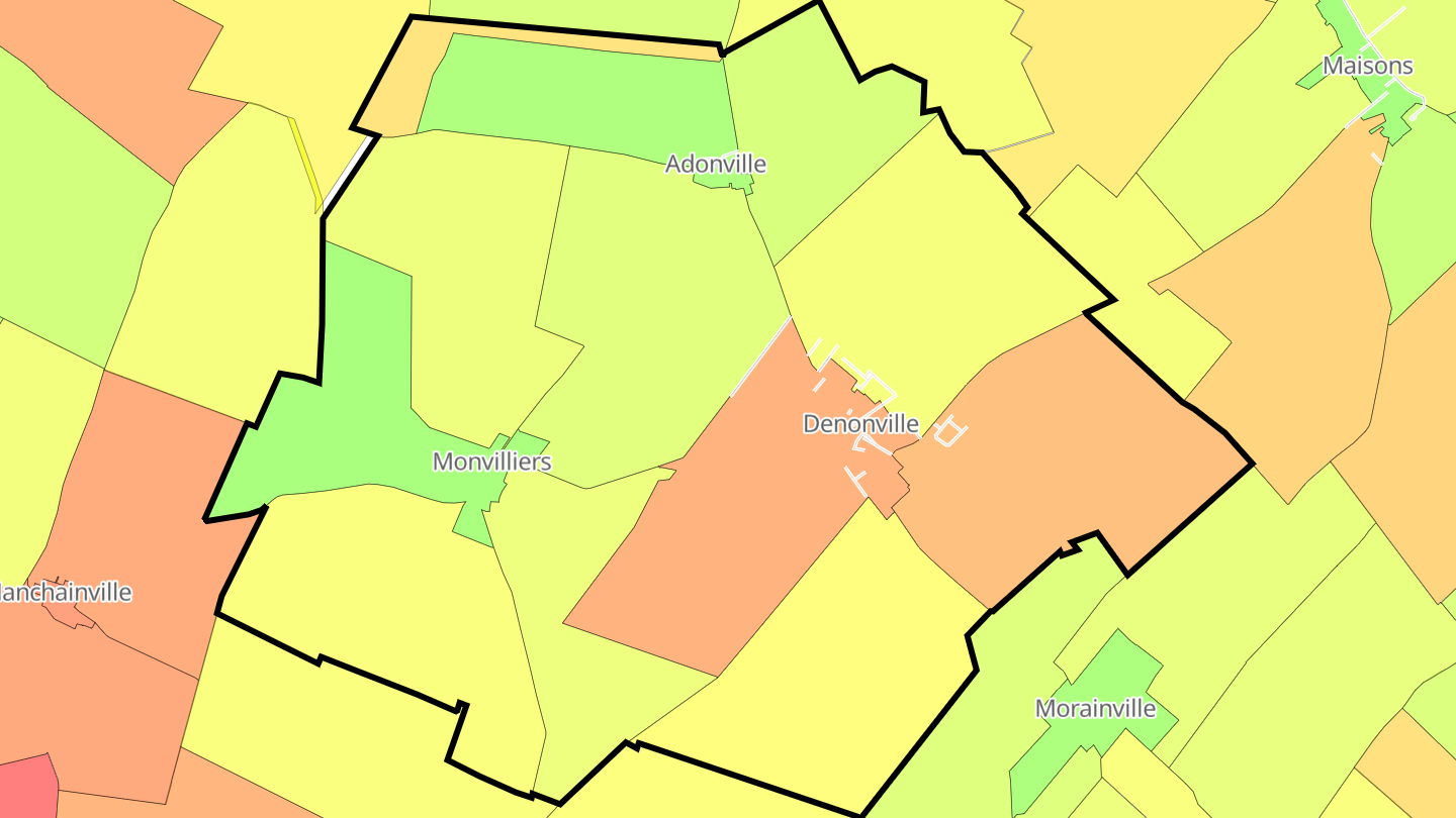 Carte des prix de l'immobilier Denonville