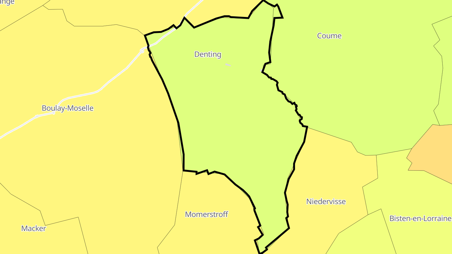 Carte des prix de l'immobilier Denting