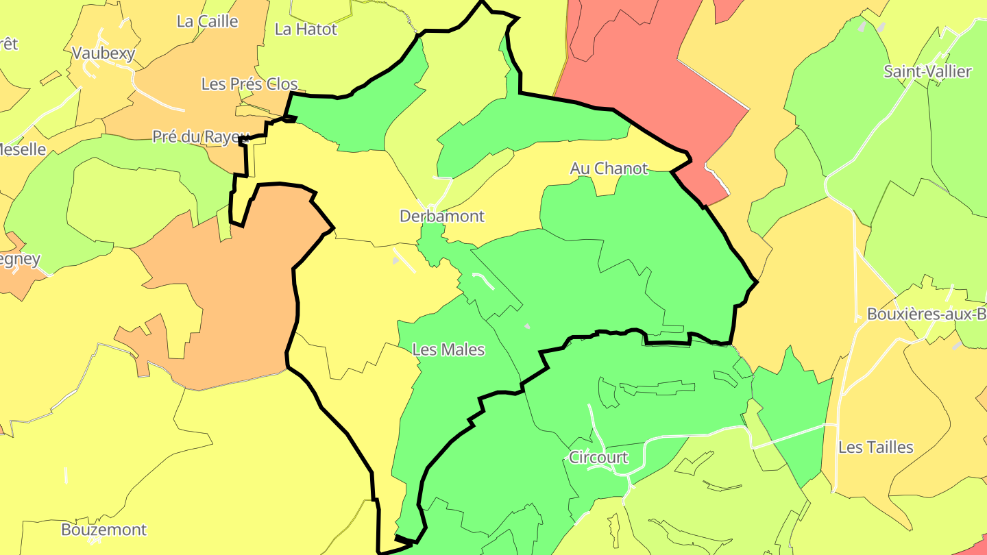 Carte des prix de l'immobilier Derbamont