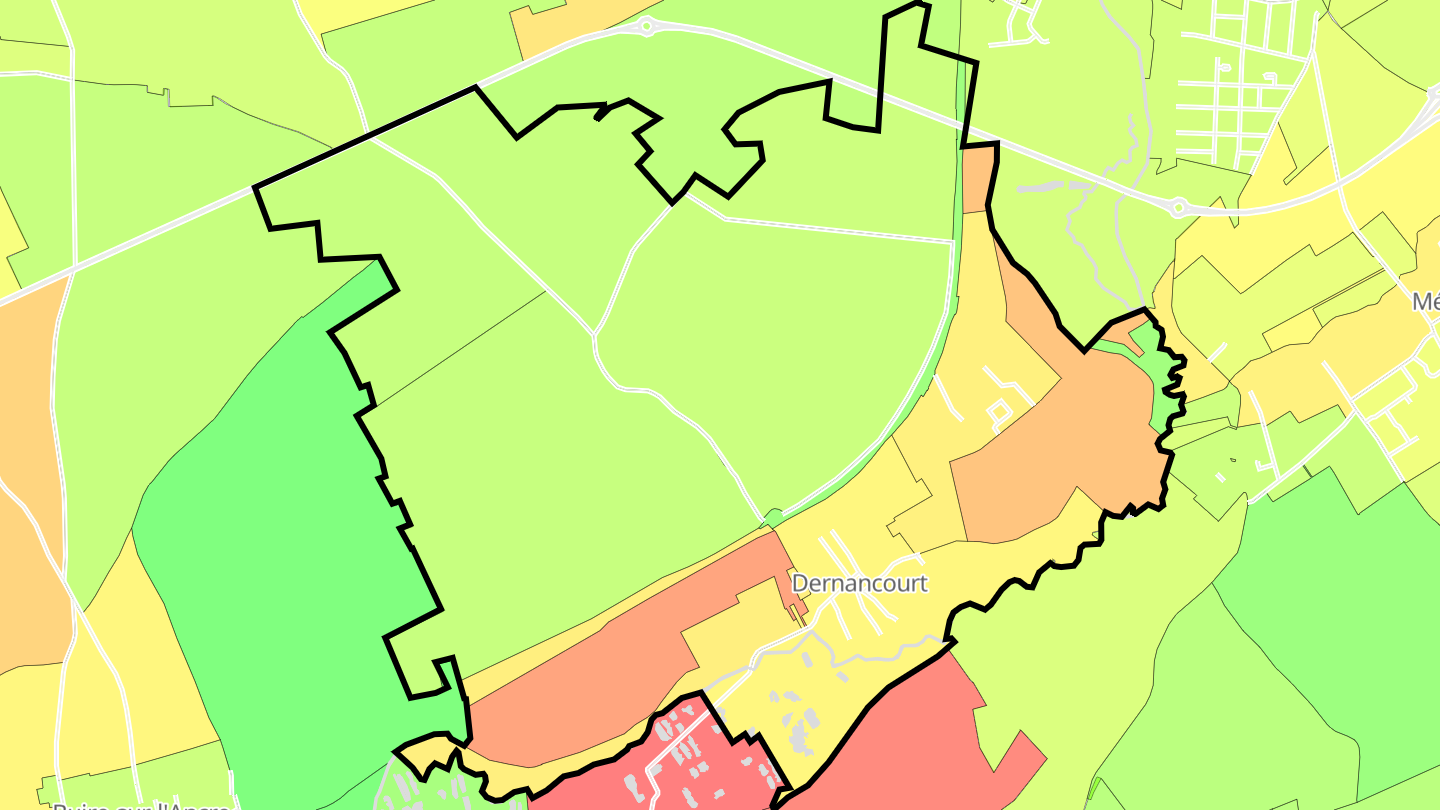 Carte des prix de l'immobilier Dernancourt