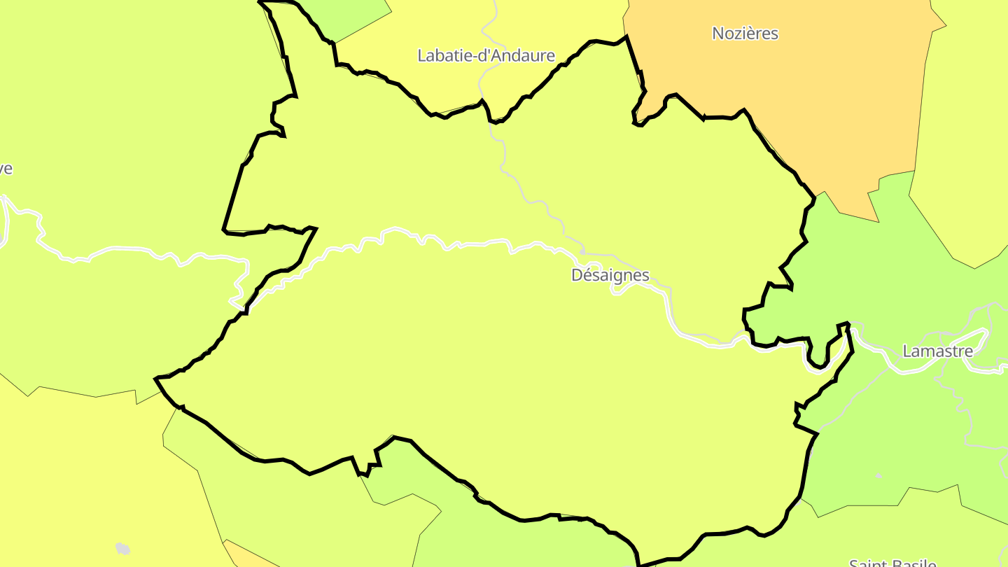 Carte des prix de l'immobilier Désaignes