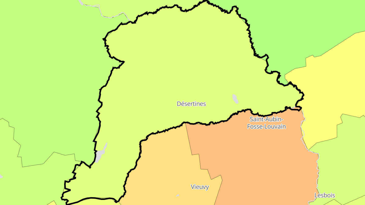 Carte des prix de l'immobilier Désertines