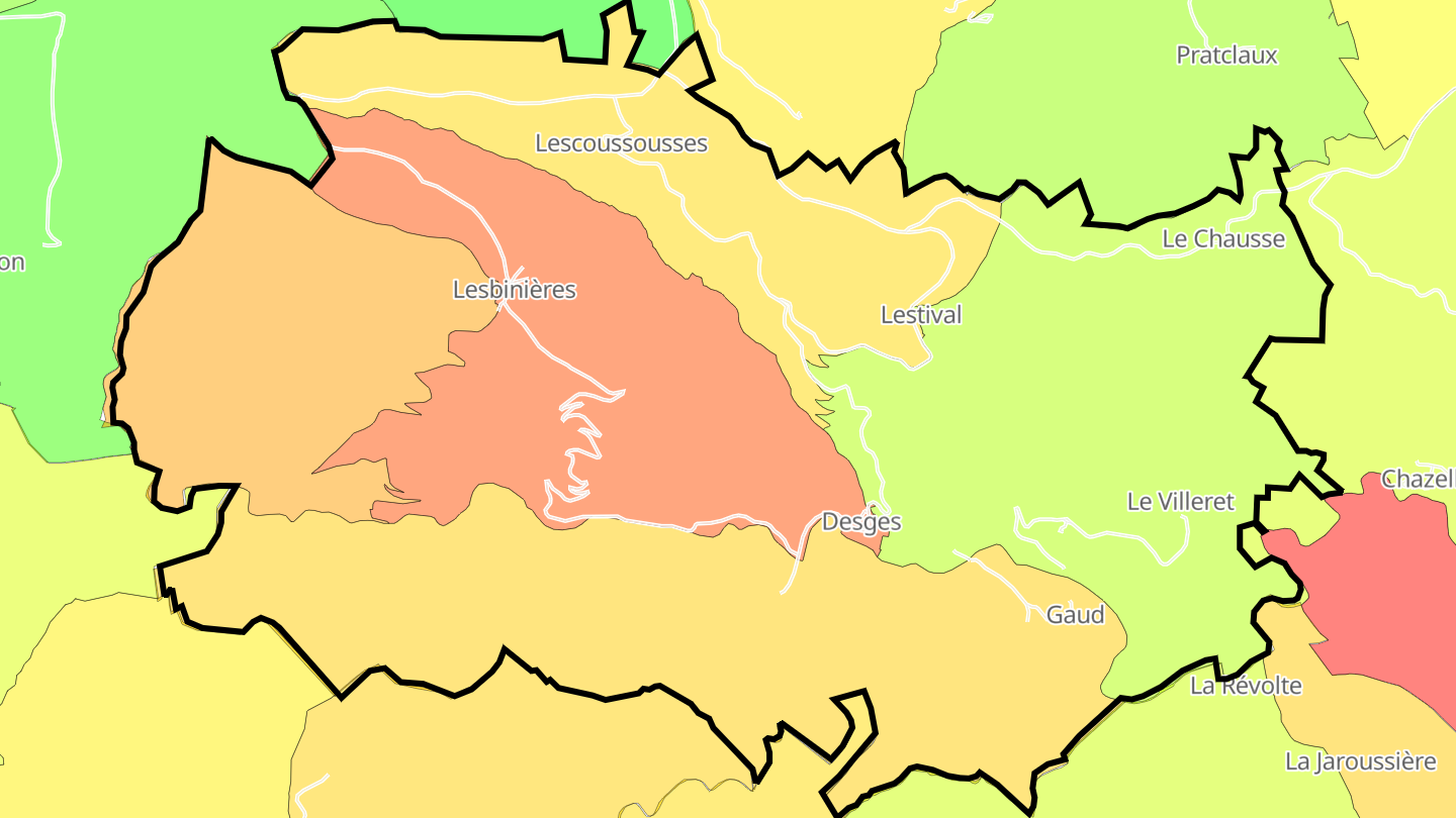 Carte des prix de l'immobilier Desges