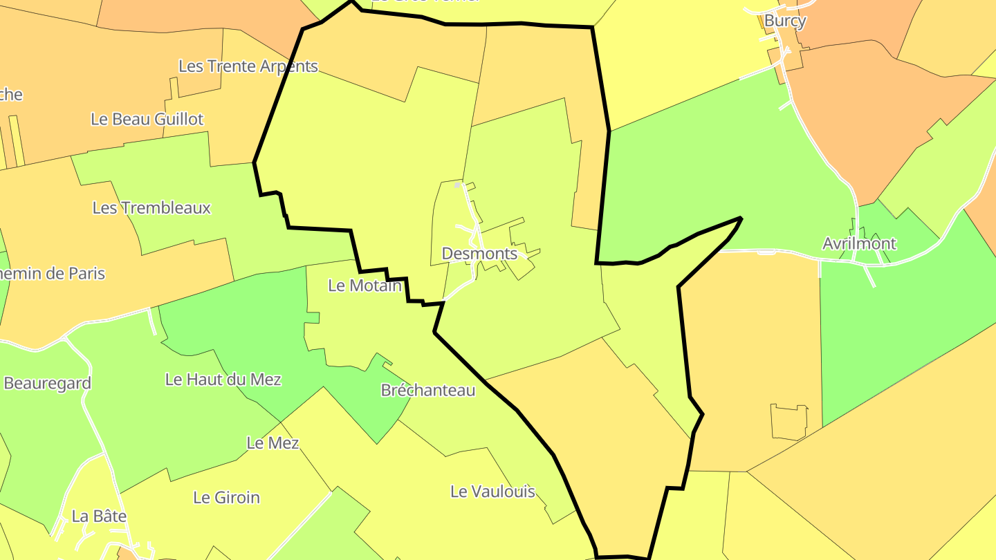 Carte des prix de l'immobilier Desmonts