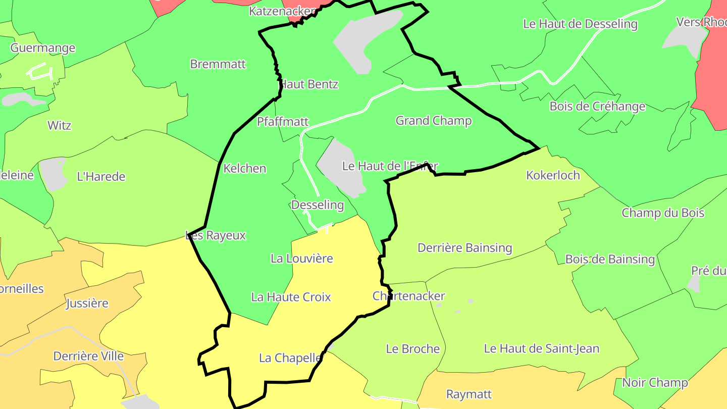 Carte des prix de l'immobilier Desseling