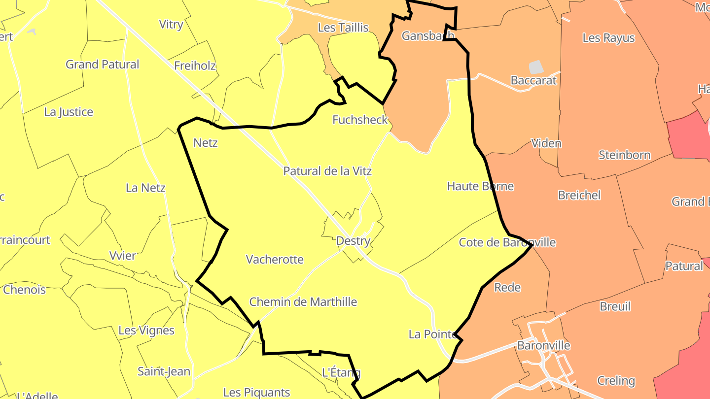 Carte des prix de l'immobilier Destry