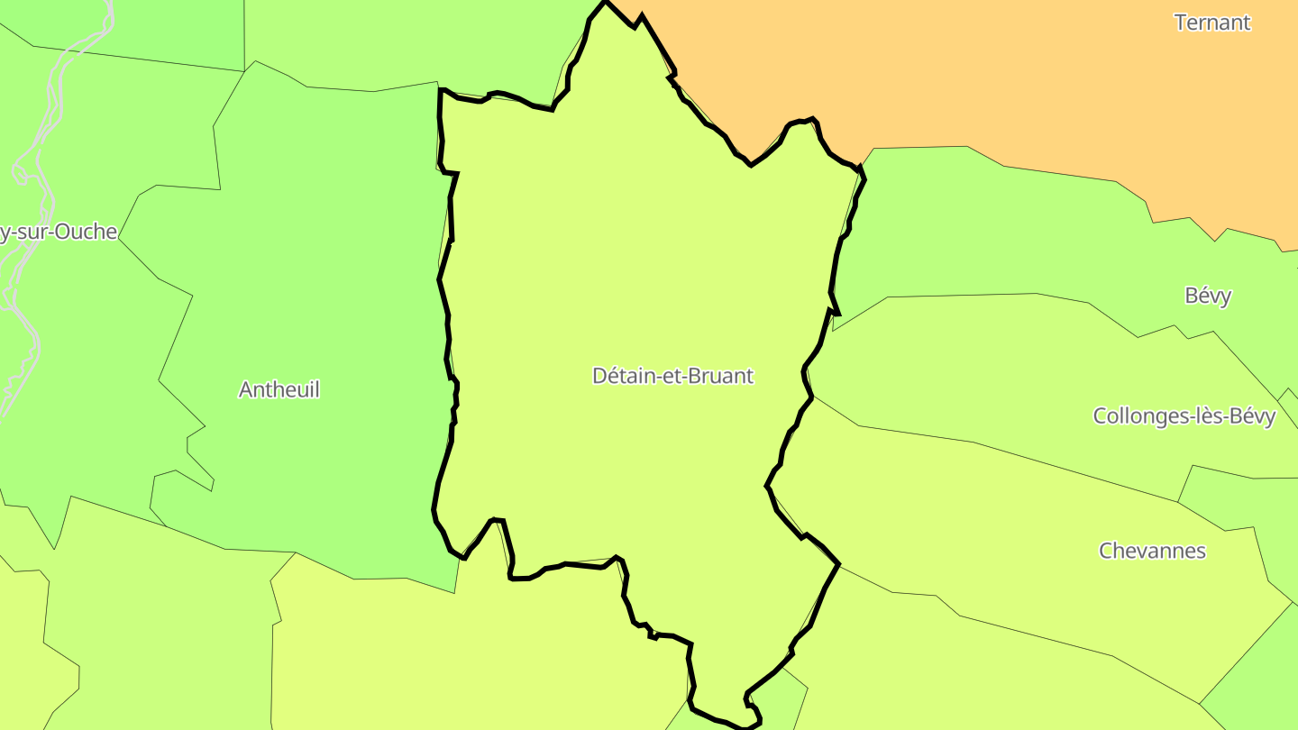 Carte des prix de l'immobilier Détain-et-Bruant
