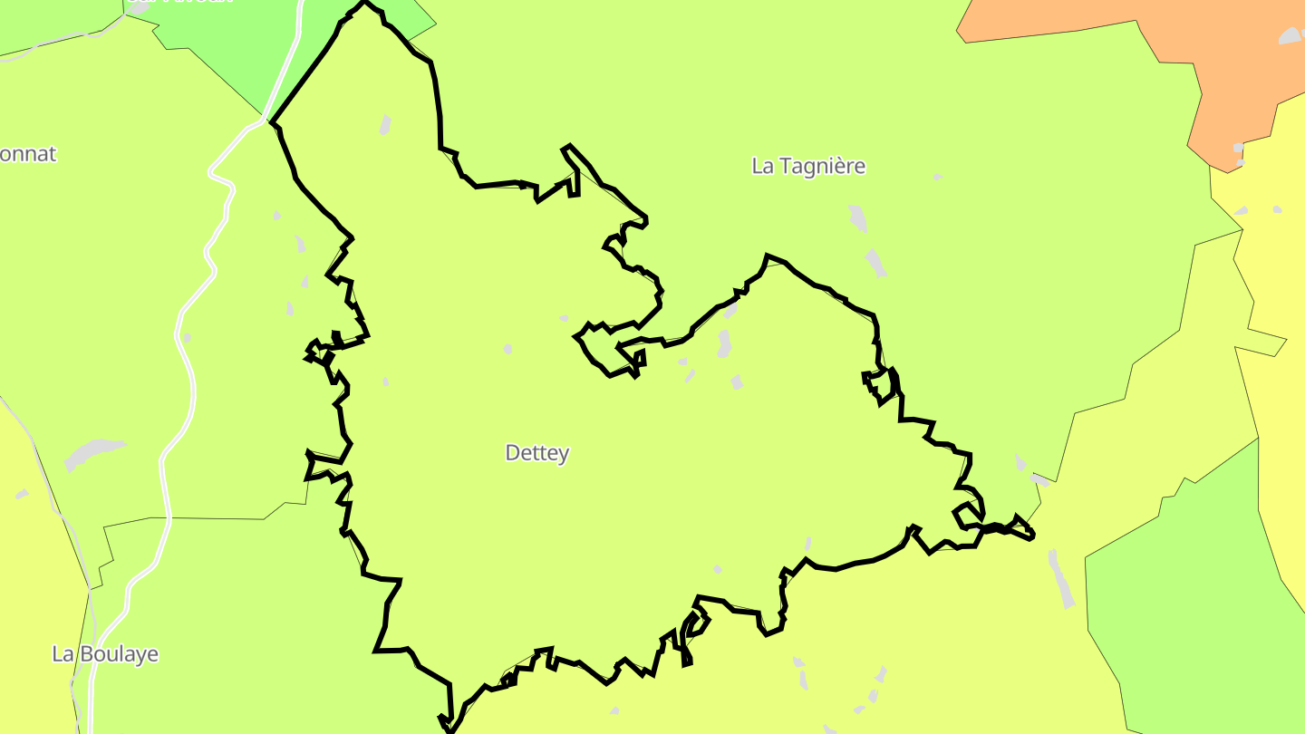 Carte des prix de l'immobilier Dettey