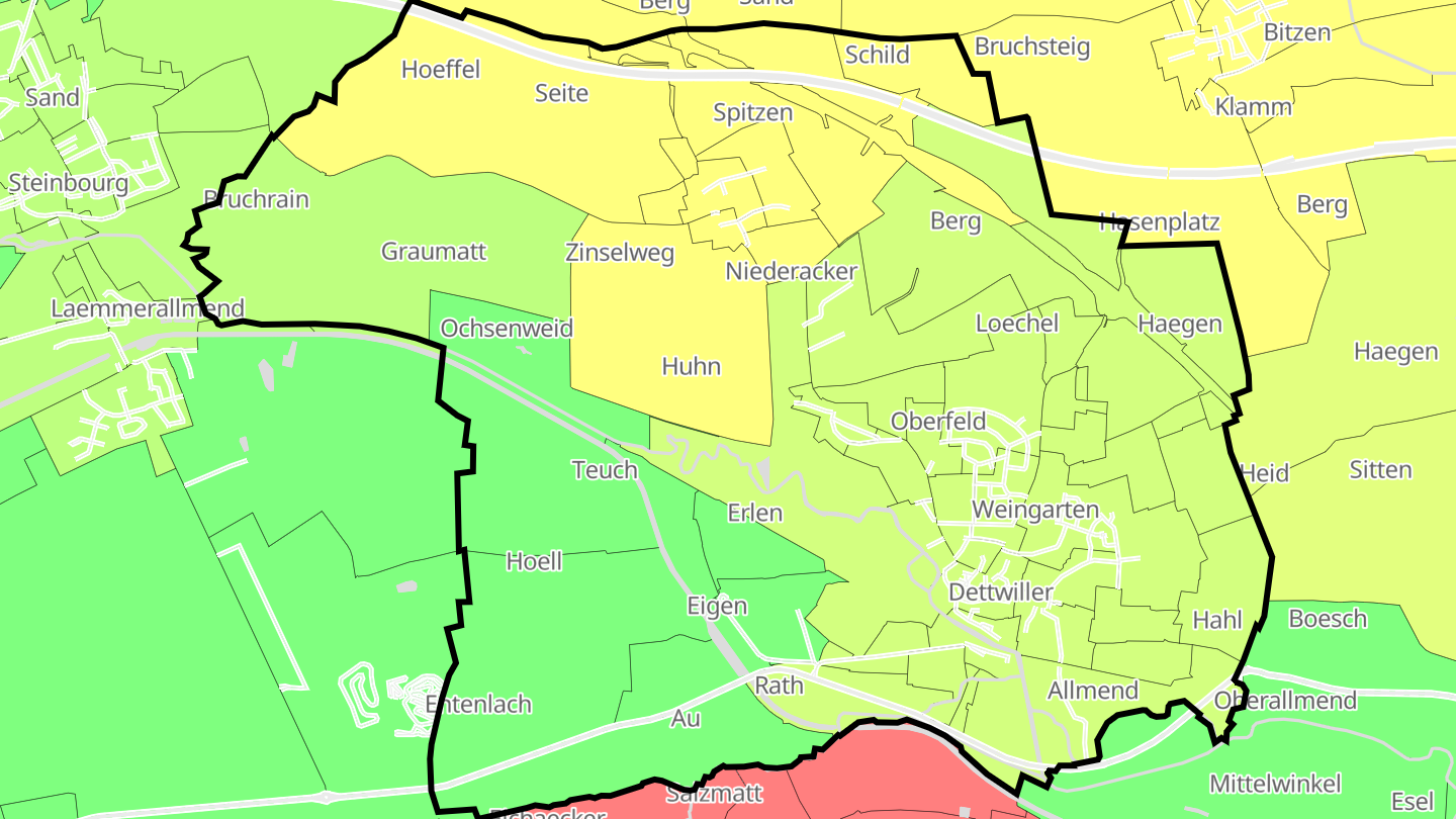 Carte des prix de l'immobilier Dettwiller