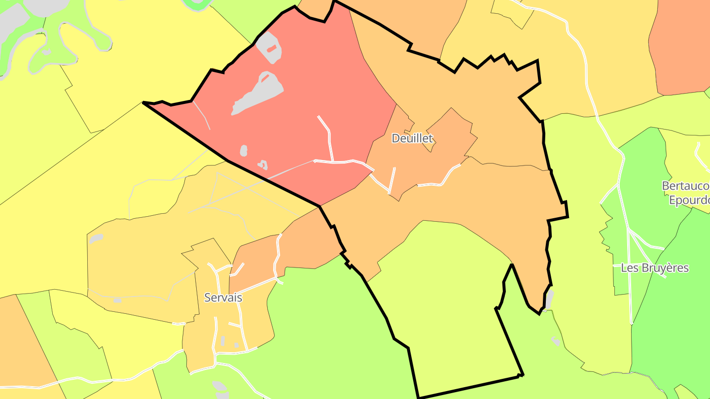 Carte des prix de l'immobilier Deuillet