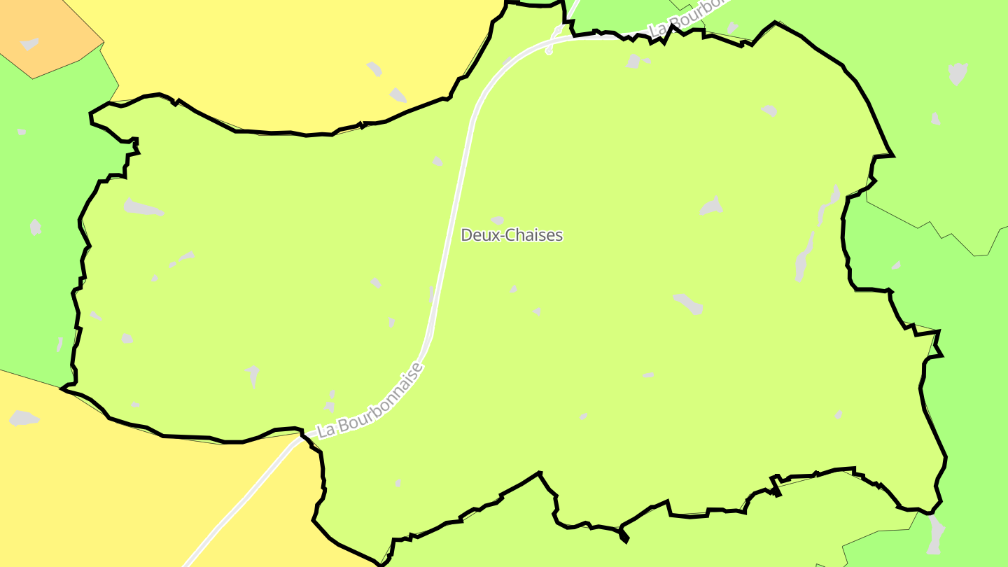 Carte des prix de l'immobilier Deux-Chaises