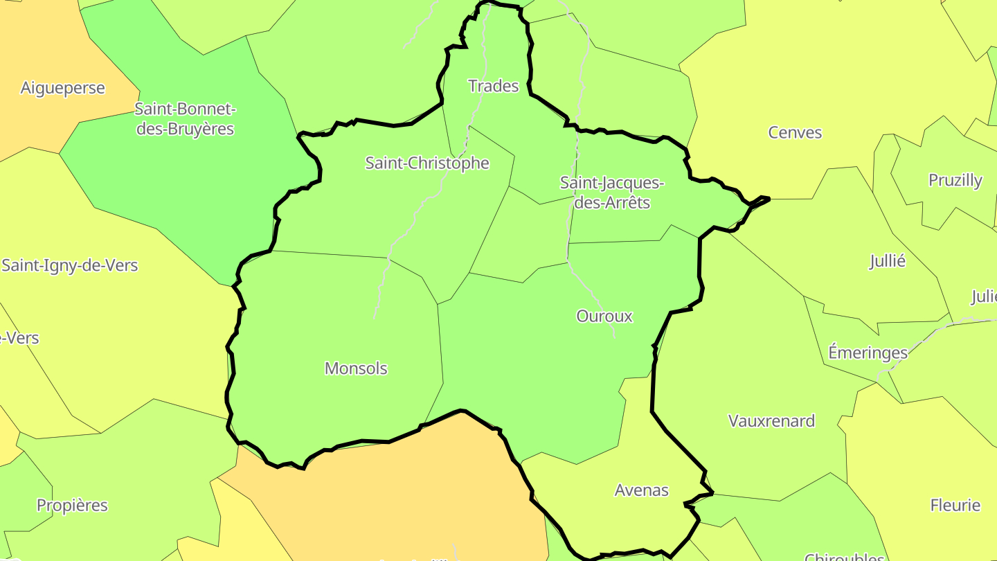 Carte des prix de l'immobilier Deux-Grosnes