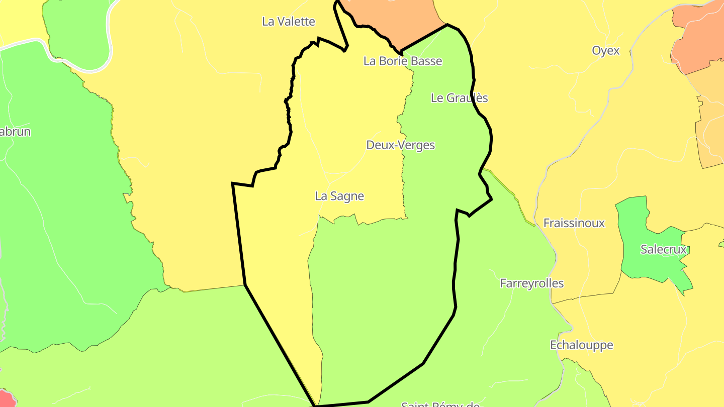 Carte des prix de l'immobilier Deux-Verges