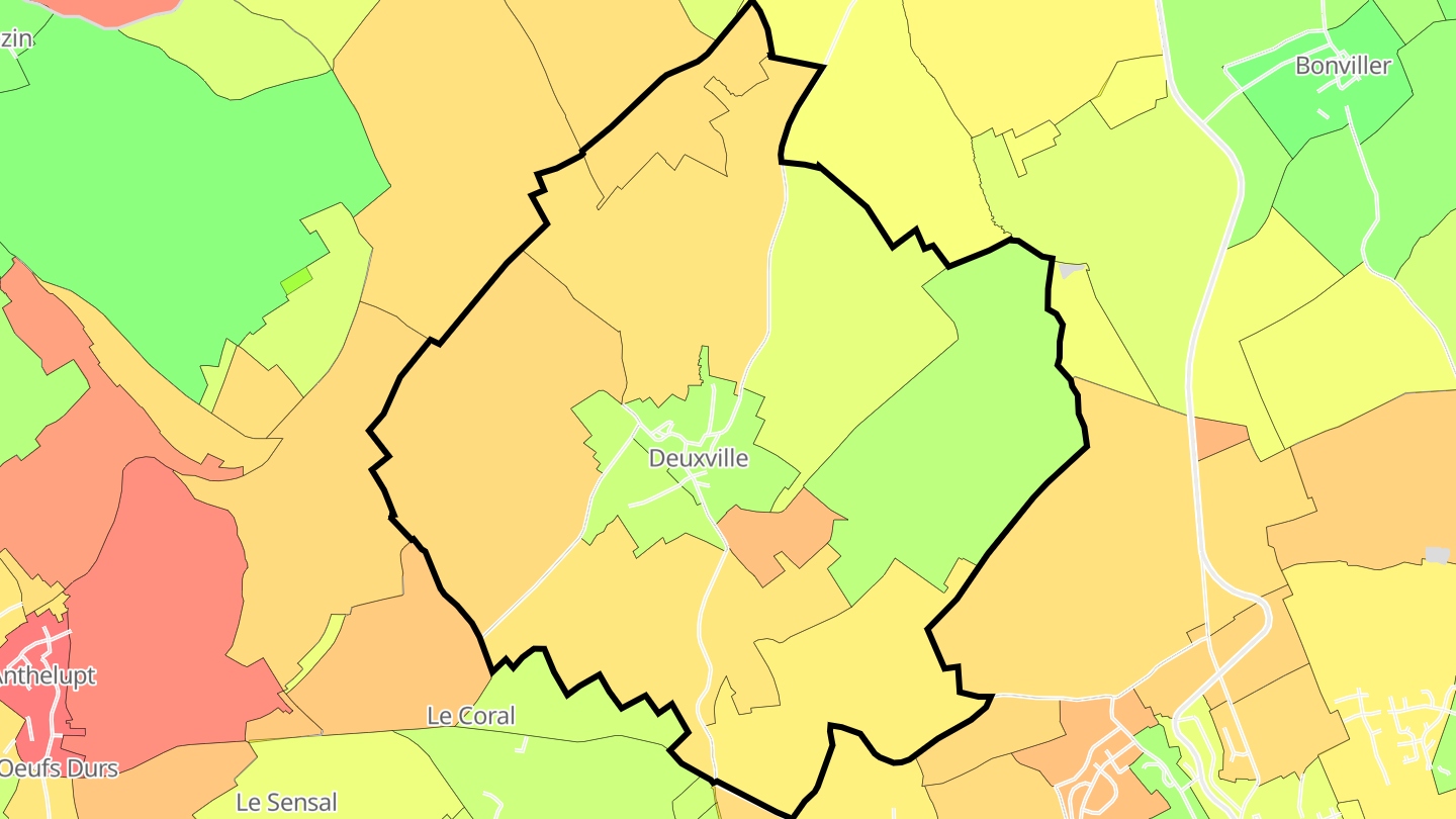 Carte des prix de l'immobilier Deuxville