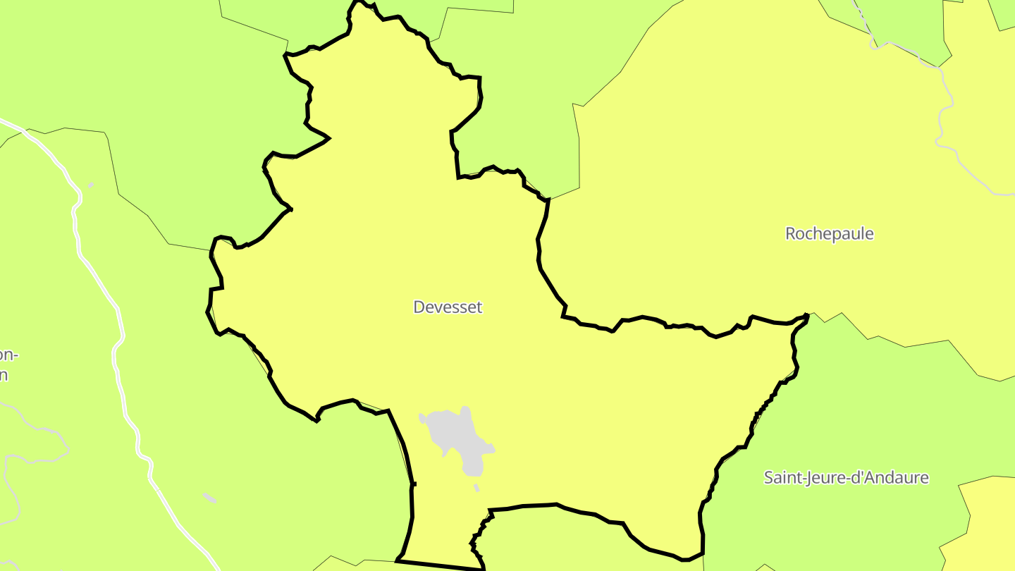 Carte des prix de l'immobilier Devesset
