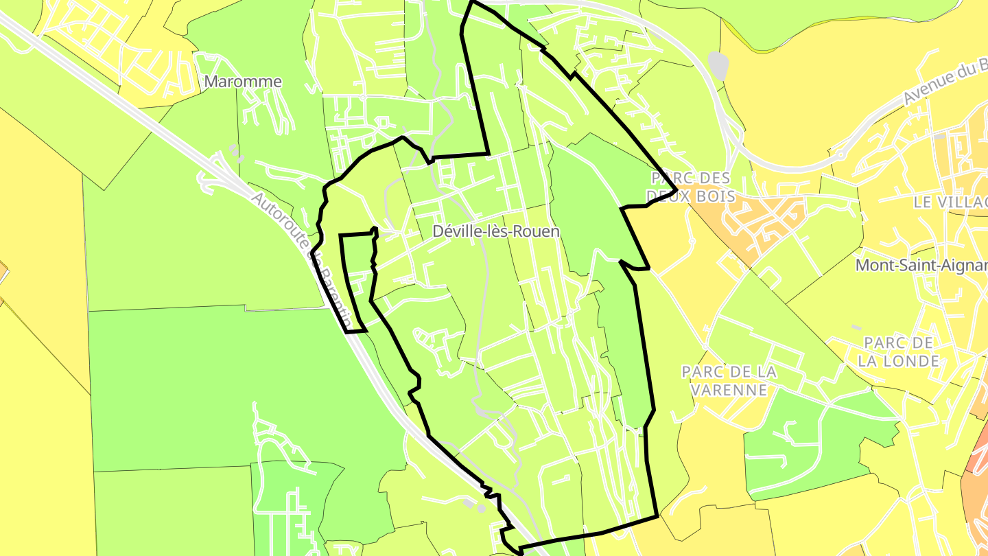 Carte des prix de l'immobilier Déville-lès-Rouen
