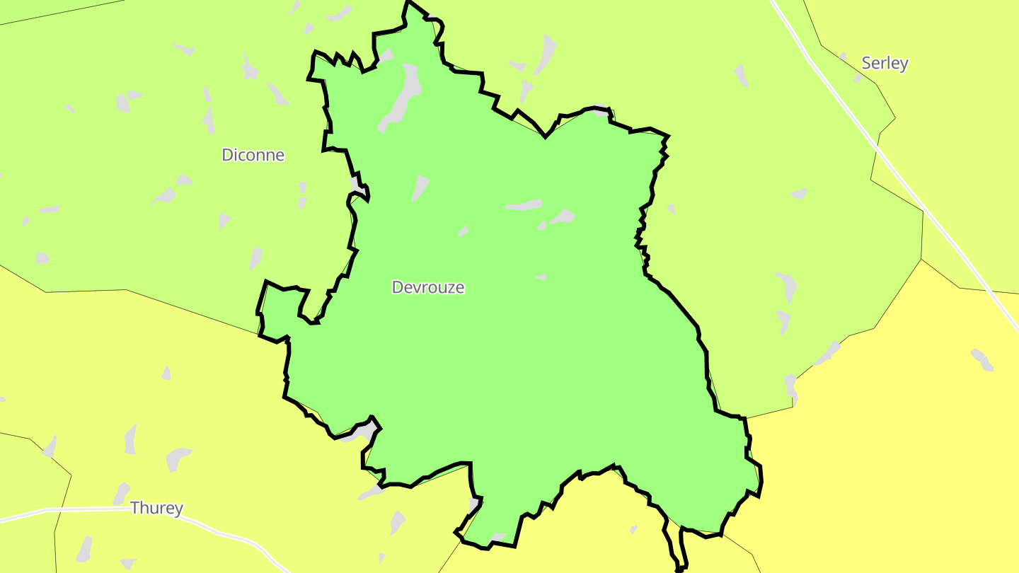 Carte des prix de l'immobilier Devrouze