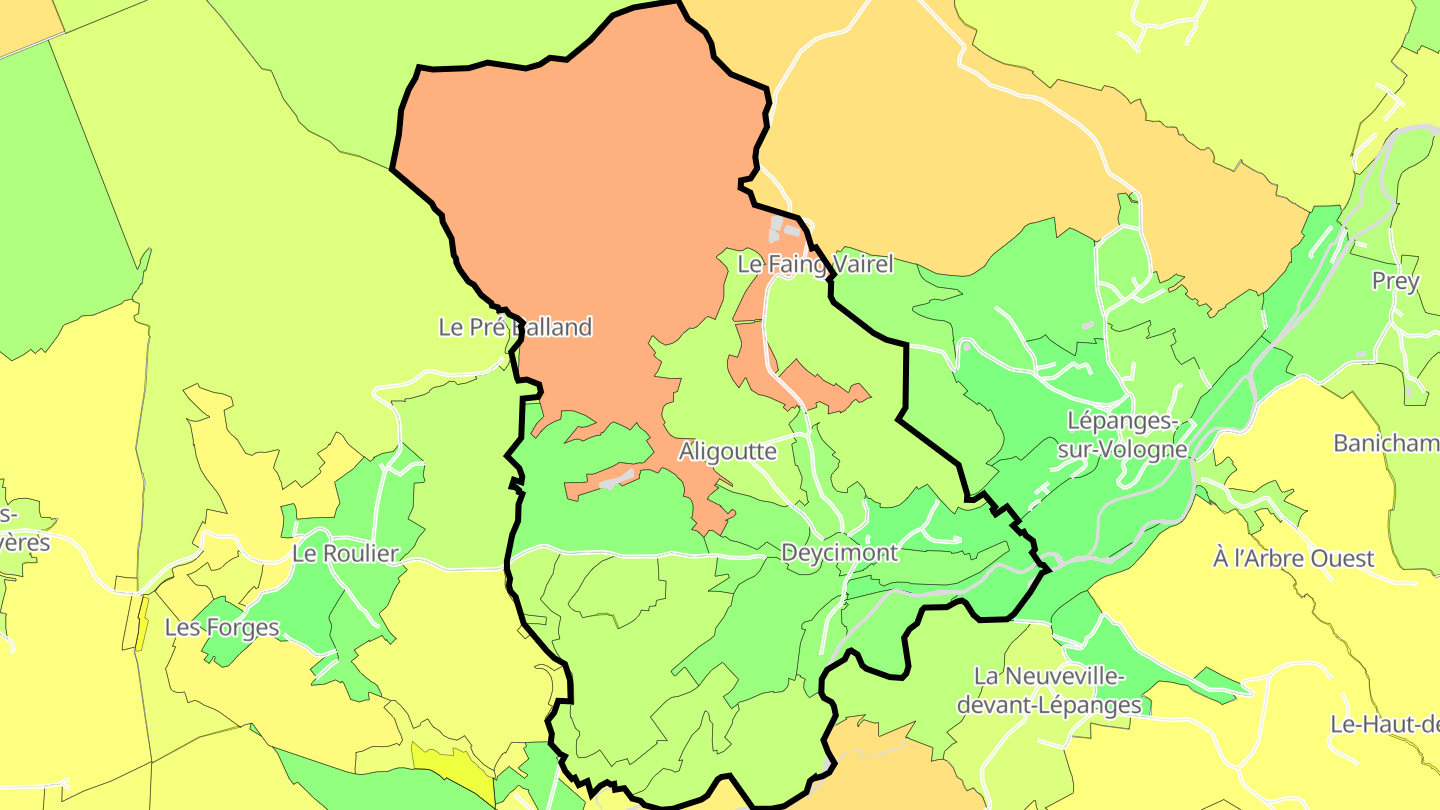 Carte des prix de l'immobilier Deycimont