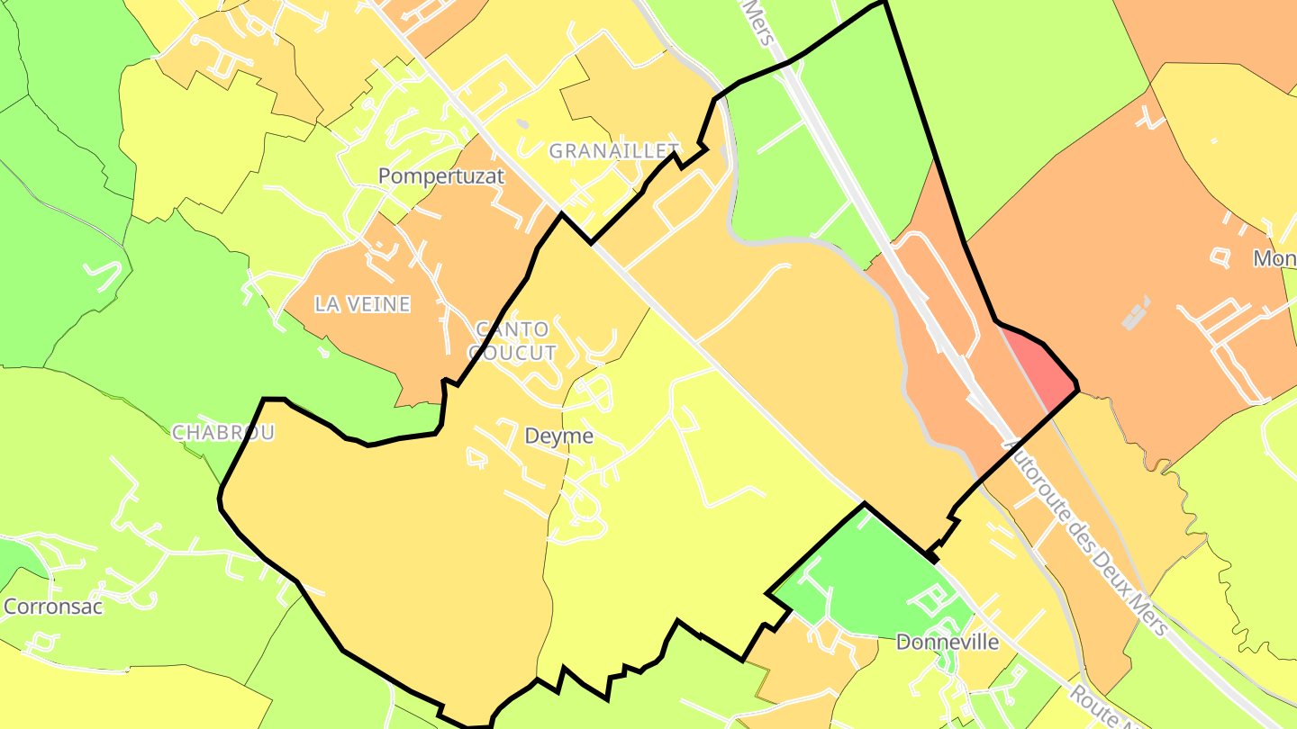 Carte des prix de l'immobilier Deyme