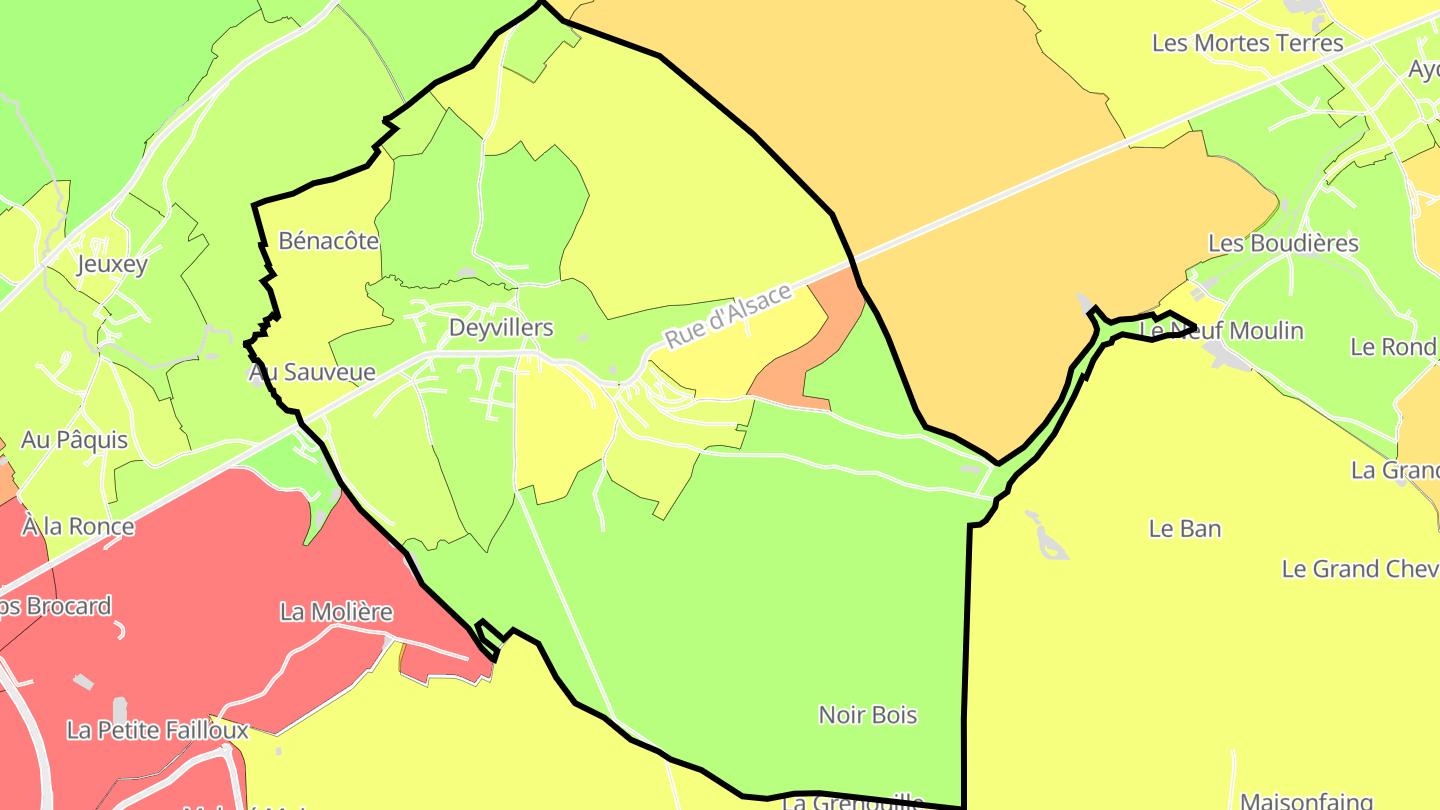 Carte des prix de l'immobilier Deyvillers