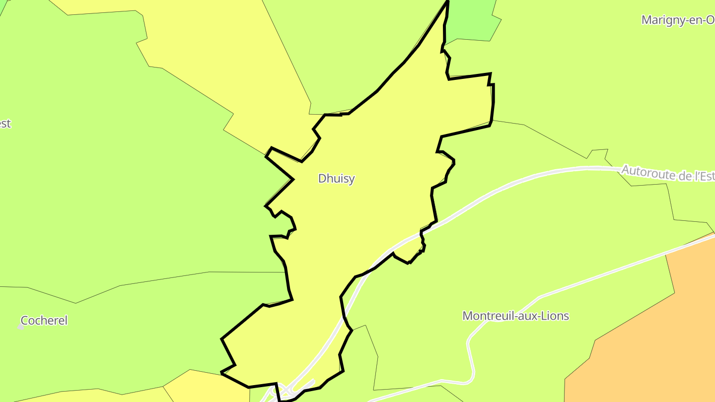 Carte des prix de l'immobilier Dhuisy